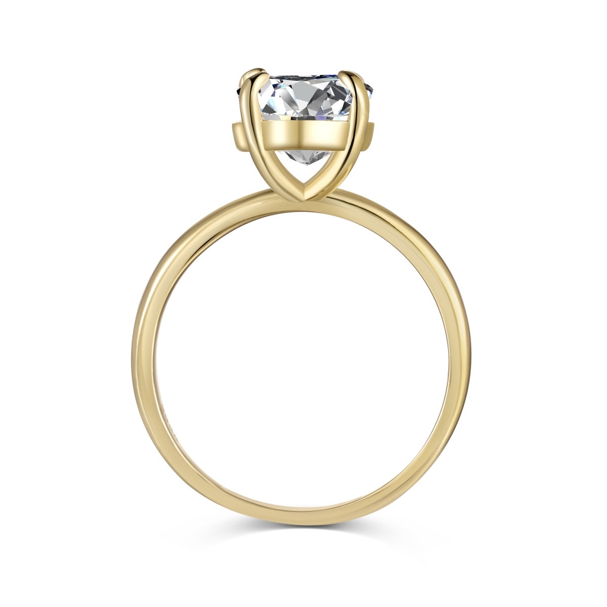 Bague solitaire ovale à bande unie en or