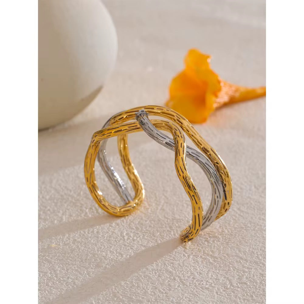 Duel Tone Cuff Bangle