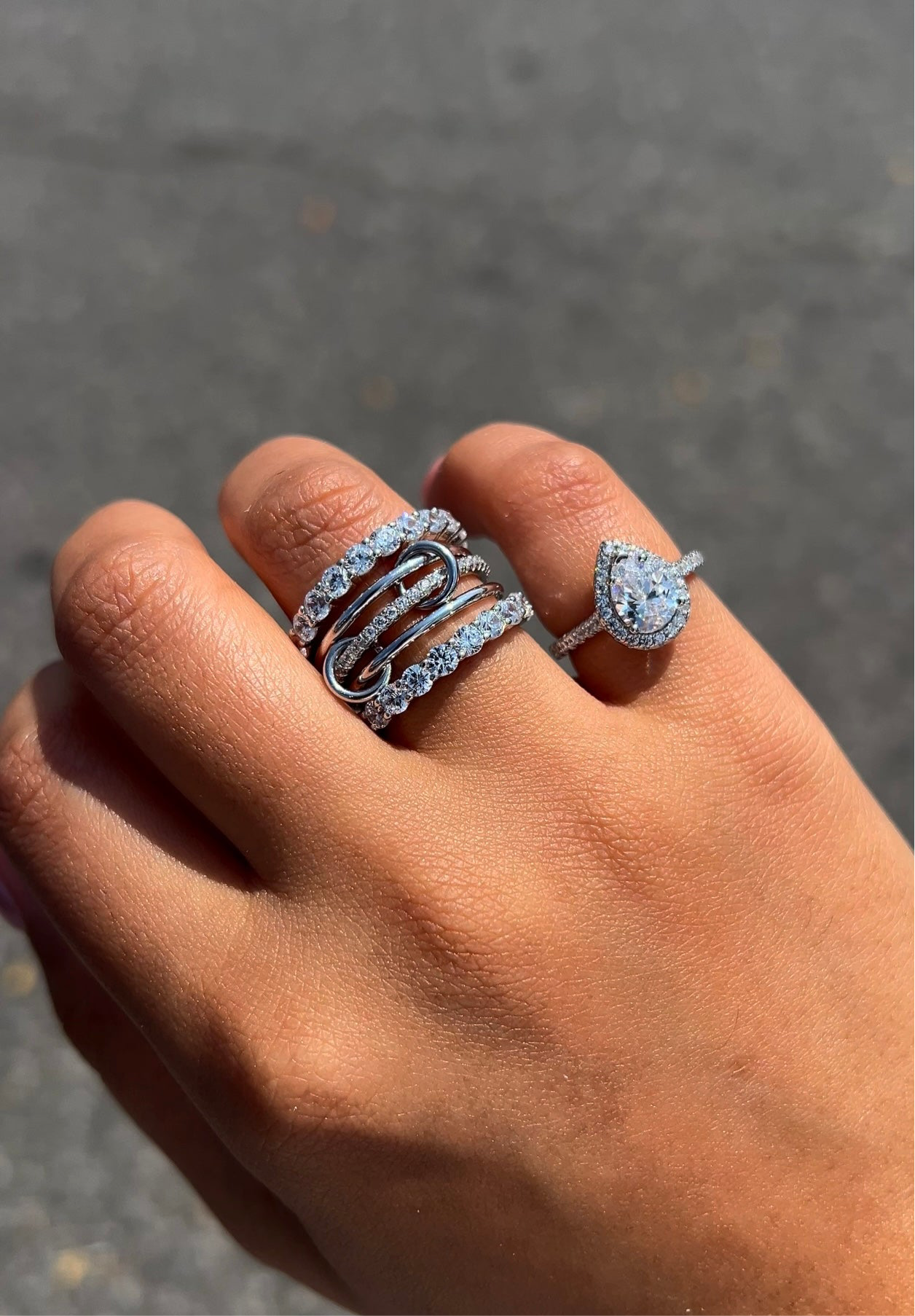 Bague Halo Poire Elena